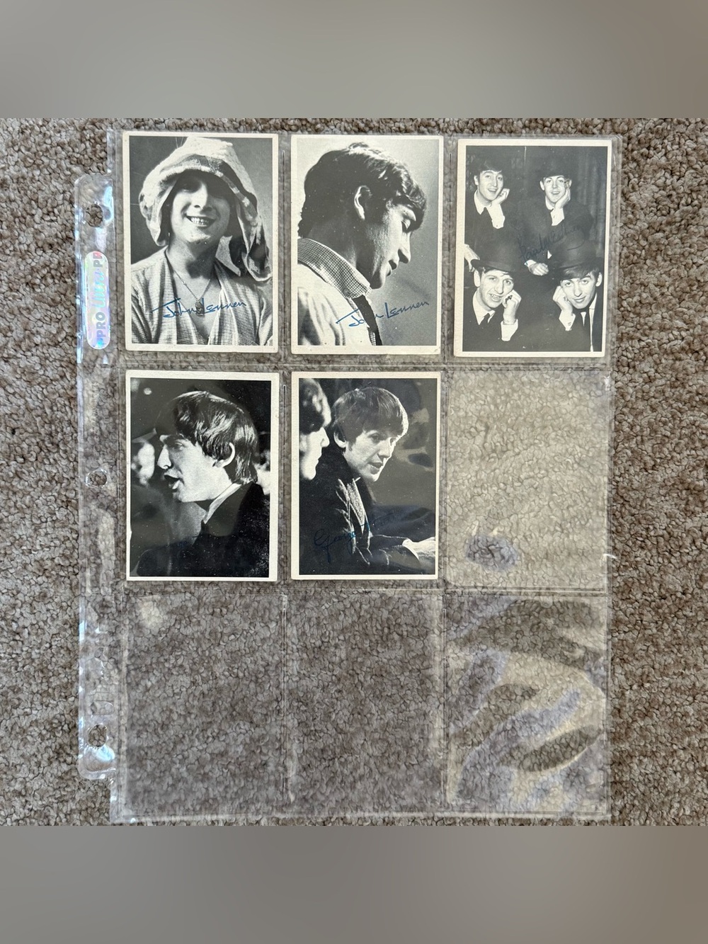 vintage 1964 Topps Beatles Black-and-White Series trading cards
